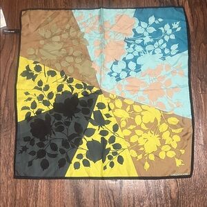 Jones New York 100% Silk Square Scarf – Floral Patchwork Print (NWT)